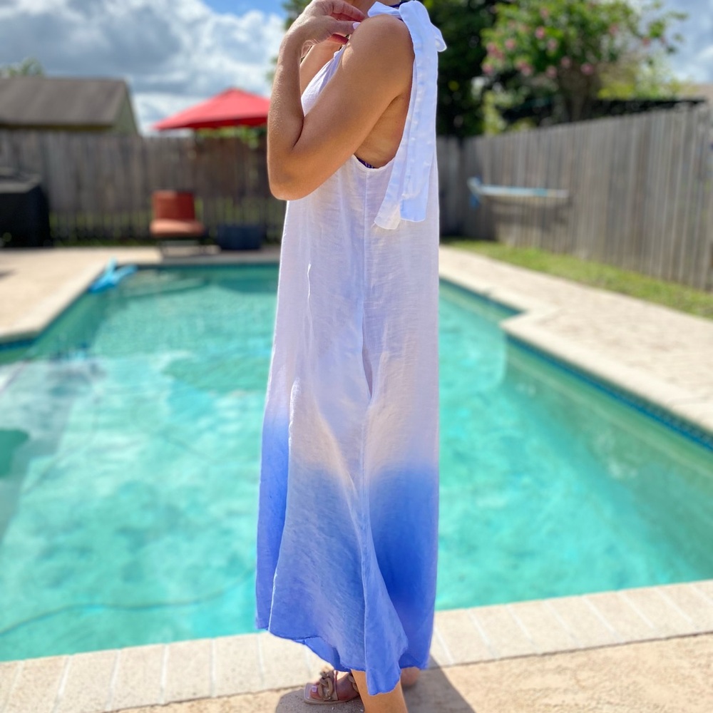 Italian linen ombre jumpsuit - Picture 3 of 12